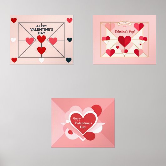 Hart + Envelop Esthetische Wall Art Set (Voorkant)