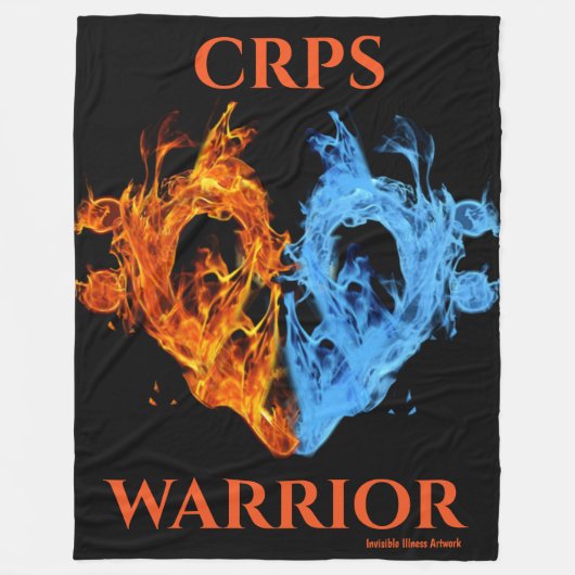 Hart/Flames...CRPS Fleece Deken (Voorkant)