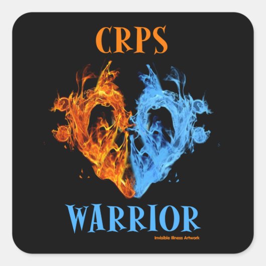 Hart/Flames...CRPS Vierkante Sticker (Voorkant)