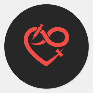 Hart Flebotomie Spuit Flebotomist BloedGift Ronde Sticker