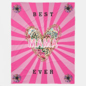 Hart Floral mam aanpassen Fleece Deken (Voorkant)