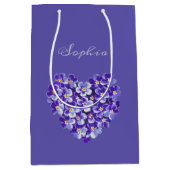 hart Floral Wreath Specialized Paars Medium Cadeauzakje (Voorkant)