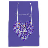 hart Floral Wreath Specialized Paars Medium Cadeauzakje (Achterkant)