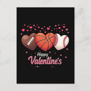 Hart Football Basketbal Basketbal Valentijnsdag Feestdagenkaart