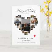 Hart Foto Collage Bruiloft Jubileum Kaart (Gele Bloem)