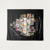 Hart Foto Collage Gefeliciteerd Persoonlijk Wandkleed (Voorkant (horizontaal))