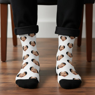 Hart Foto Grappig Grap Geschenk Valentijnsdag Wit Sokken