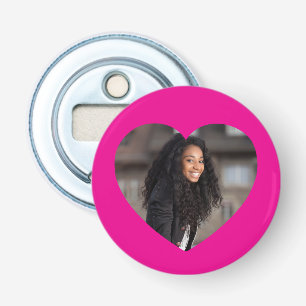 Hart Foto Heet Roze Button Flesopener