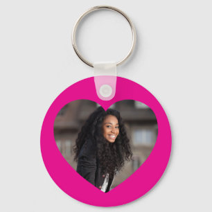 Hart Foto Heet Roze Sleutelhanger