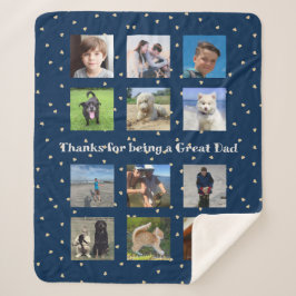 Hart Foto Montage Gift Deken Grote Ouders