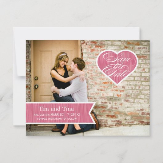 Hart | Foto Opslaan Datum bekendmaking Save The Date (Voorkant)