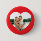 Hart Foto Rood Ronde Button 5,7 Cm (Voorkant)