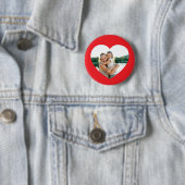 Hart Foto Rood Ronde Button 5,7 Cm (In situ)