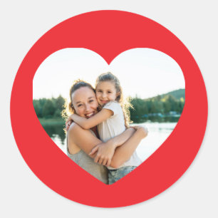 Hart Foto Rood Ronde Sticker