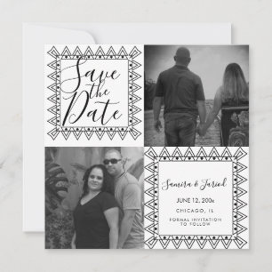 Hart Frame Zwart Wit Fotocollagekaart