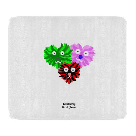Hart Fuzzies Glas Snijplank (Voorkant)
