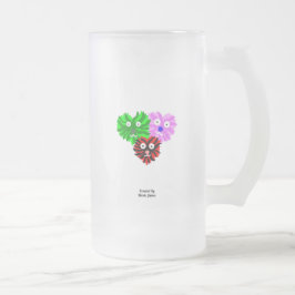 Hart Fuzzies Grote Frosted Glass Mok