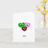 Hart Fuzzies Kleine Verticale Wenskaart Kaart (Gele Bloem)