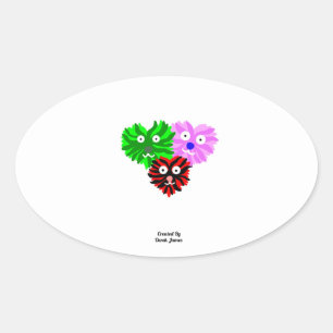 Hart Fuzzies Ovale Sticker
