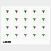 Hart Fuzzies Vierkante Sticker (Vel)