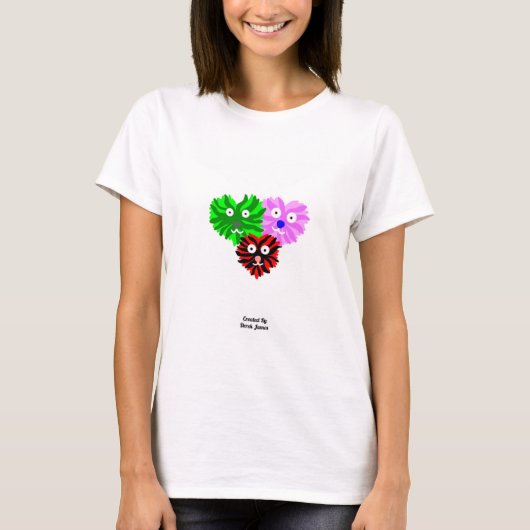 Hart Fuzzies Vrouwen Wit Basic T Shirt (Voorkant)