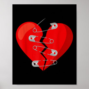 Hart gebroken &versterker; Veiligheidsspelden Anti Poster