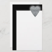Hart. Gedrukt lichtgrijs en middelgrijs patroon. Briefpapier (Voorkant / Achterkant)