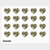 Hart Geel Diamond Print Sticker (Vel)