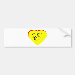 Hart Geel Rood E Huwelijksuitnodiging Het MUSEUM Z Bumpersticker
