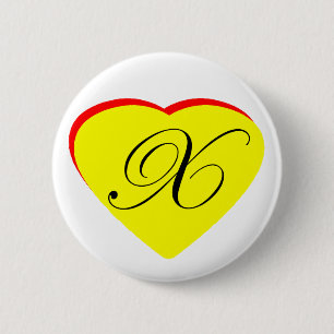 Hart Geel Rood X Huwelijksuitnodiging Het MUSEUM Z Ronde Button 5,7 Cm