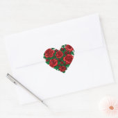 Hart gemaakt van rode rozen romantische liefde van hart sticker (Envelop)