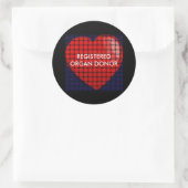 HART GEREGISTREERD ORGAANDONOR RONDE STICKER (Tas)