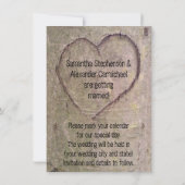 Hart gesneden in boom, Sla de datum op Save The Date (Achterkant)