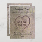 Hart Gesneden in Tree, Custom Save the Date Kaart (Voorkant / Achterkant)