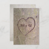 Hart Gesneden in Tree RSVP Reply Kaart (Voorkant / Achterkant)