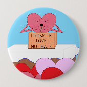 Hart geven van spraak over liefde: ronde button 4,0 cm (Voorkant)