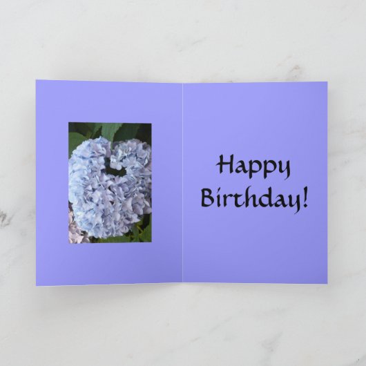 Hart-gevormde Blauwe Hydrangea hortensia Bedankkaart (Binnen)