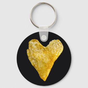 Hart Gevormde Chips Sleutelhanger