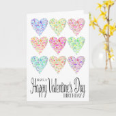 Hart gevuld Happy Valentijnsdag Verjaardag Kaart (Gele Bloem)