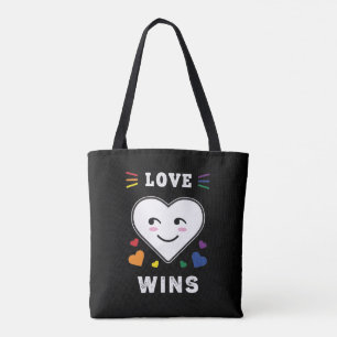 Hart gezicht liefde wint LGBTQ Gay Pride Draagtas
