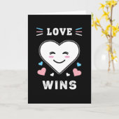 Hart Gezicht Liefde Wint LGBTQ Transgender Pride Kaart (Gele Bloem)