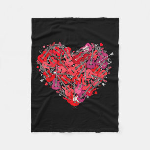 Hart Gitaar Liefde Valentijnsdag Gitarist Speler Fleece Deken