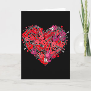 Hart Gitaar Liefde Valentijnsdag Gitarist Speler Kaart