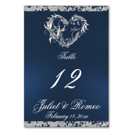 Hart & Glitter - Blauw Tafelnummer