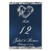 Hart & Glitter - Blauw Tafelnummer (Achterkant)