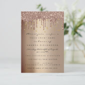 Hart Glitter Drips Roze Moederdag Theepartij Kaart (Staand voorkant)