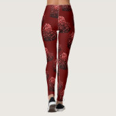 Hart glitter speurt patroon donkerrode Valentijnse Leggings (Achterkant)