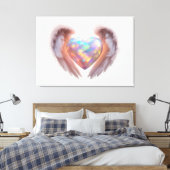 *~* Hart Gloeiende Engel Vleugels AP78 Opal Canvas Afdruk (Insitu (Slaapkamer))