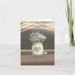 Hart Glowing Metselwerk Pot & Baby's Breath Dank J Bedankkaart