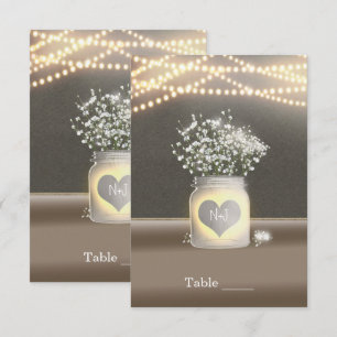 Hart Glowing Metselwerk Pot & Baby's Breath Tafel Kaart